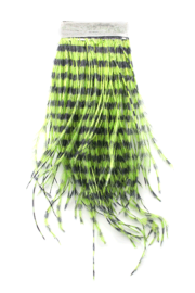 Montana Fly Company – Strung Barred Ostrich – Chartreuse/Black (5 Inch. Strip)