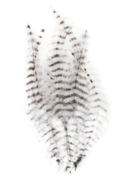 Barred Saddle Hackle - White/Black